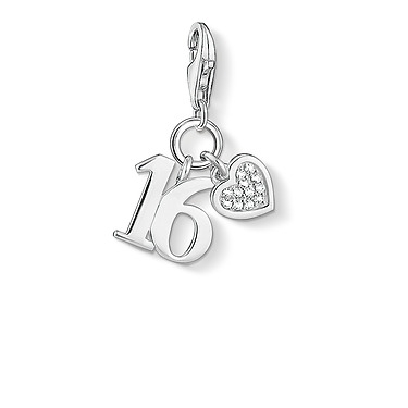 16 year old charm with cz and heart - 1358-051-14 - Thomas Sabo