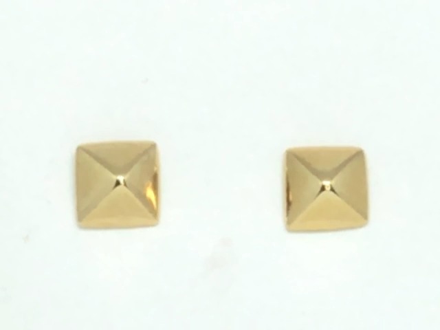 Boucles d'oreilles fixes carrées, or jaune 14 carats - 137013-J - Majolie