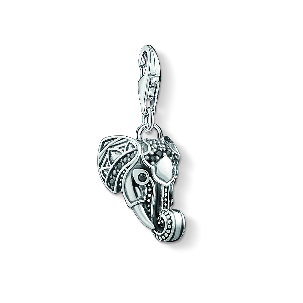 Breloque tête d'éléphant c.z noir - 1423-643-11 - Thomas Sabo