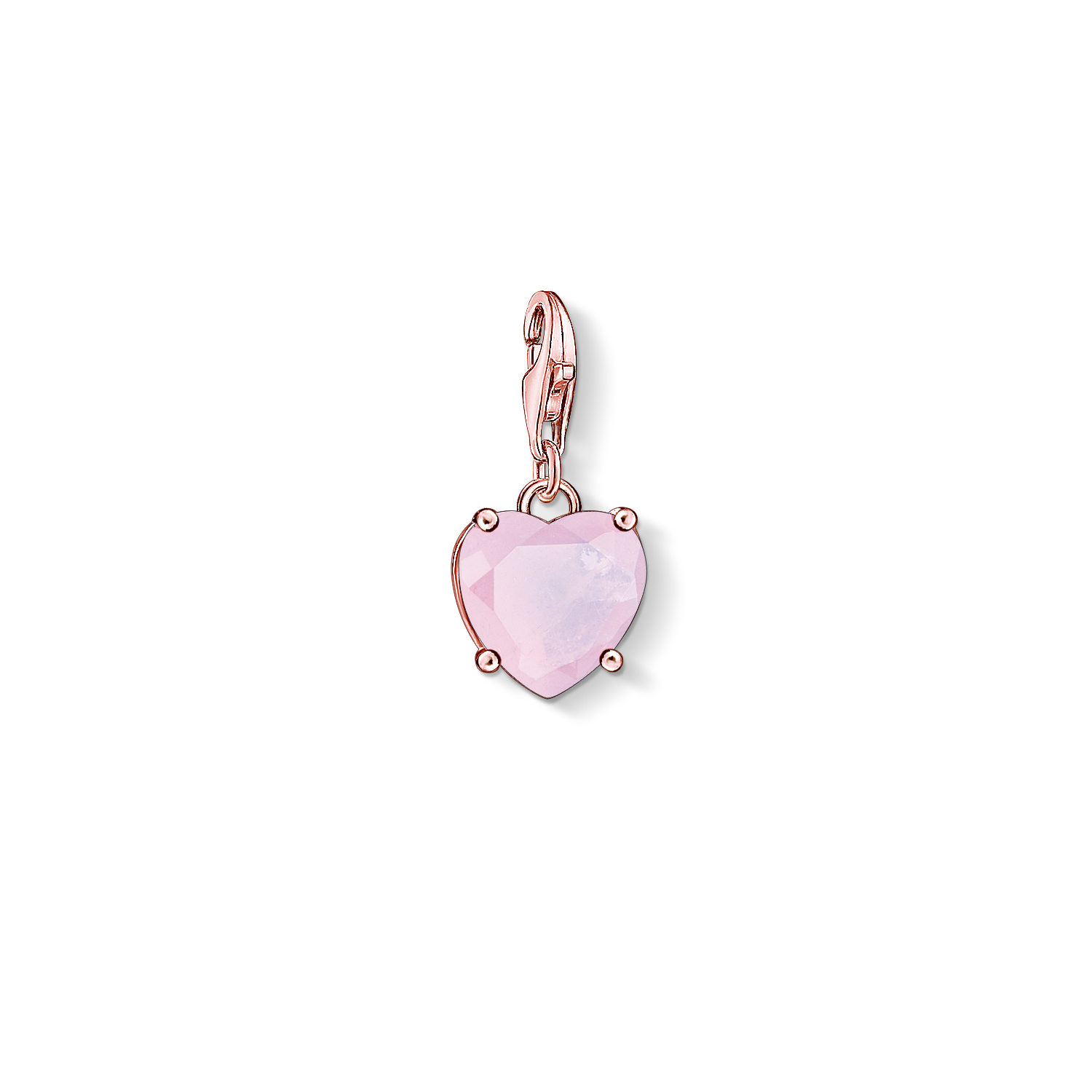 18 kt plated rose-plated gold and rose cz heart charm