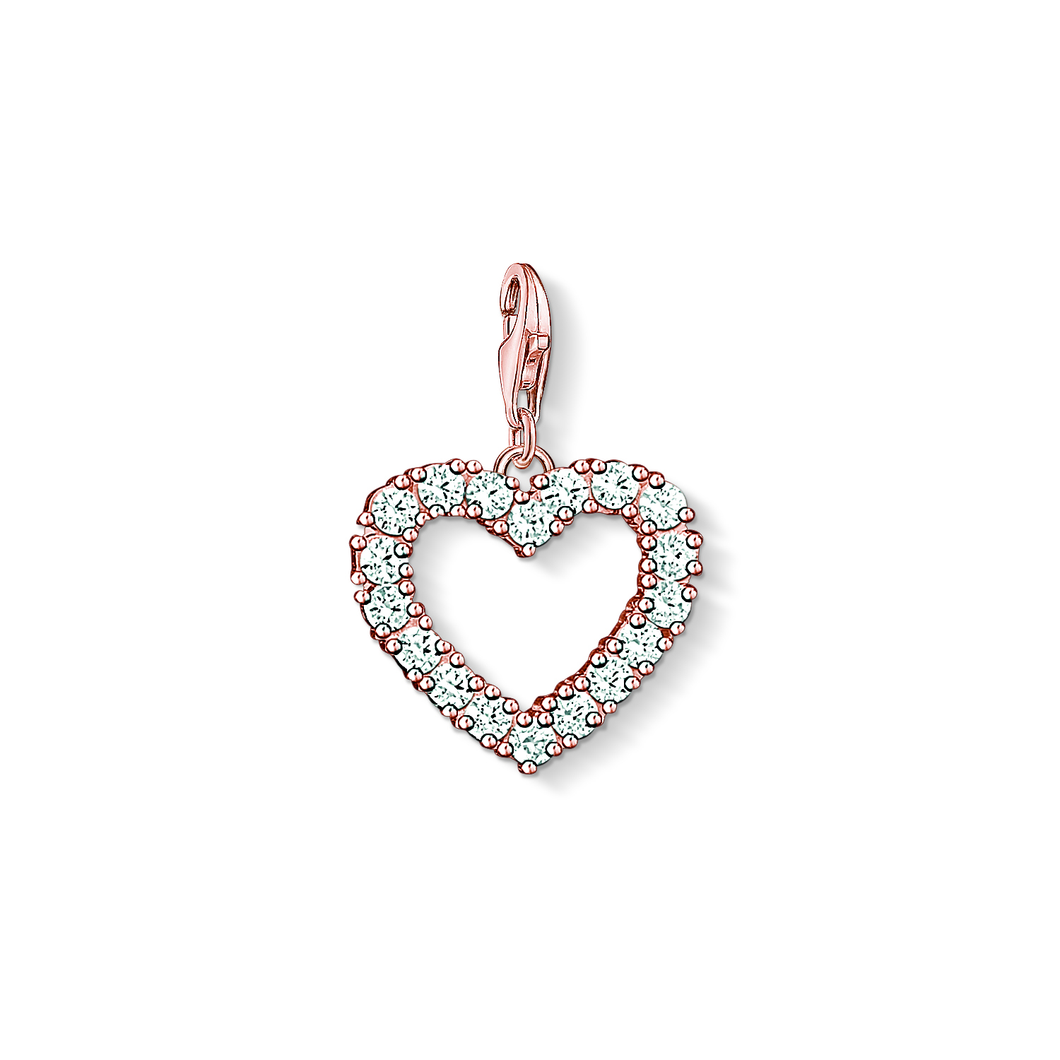 Charm coeur plaqué or rose 18 kt, cz - 1574-416-14 - Thomas Sabo