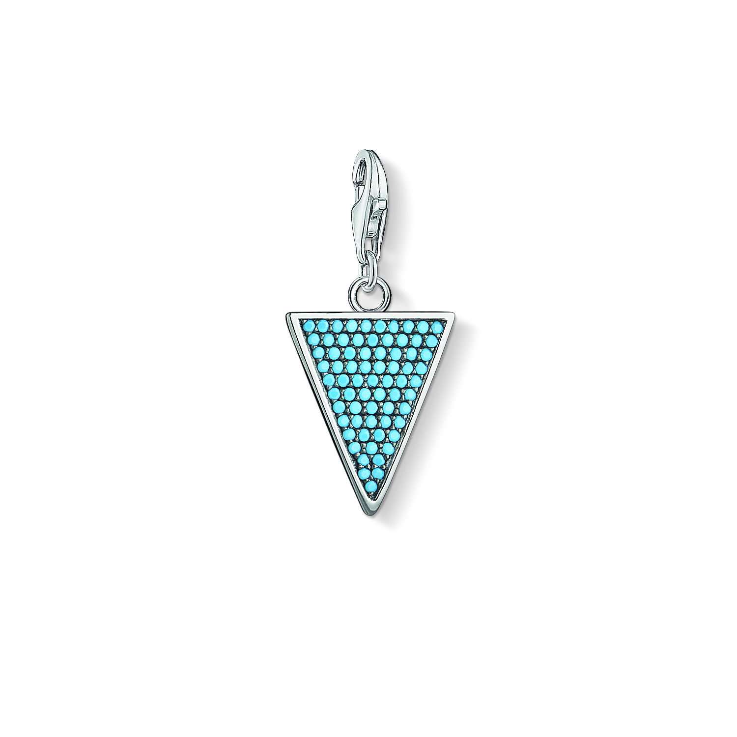 Synth. blue stone triangle charm