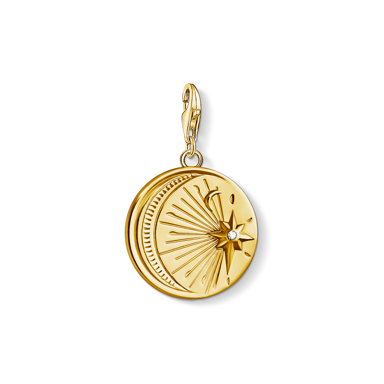 18k yellow-plated gold, moon stars plate - 1665-414-39 - Thomas Sabo