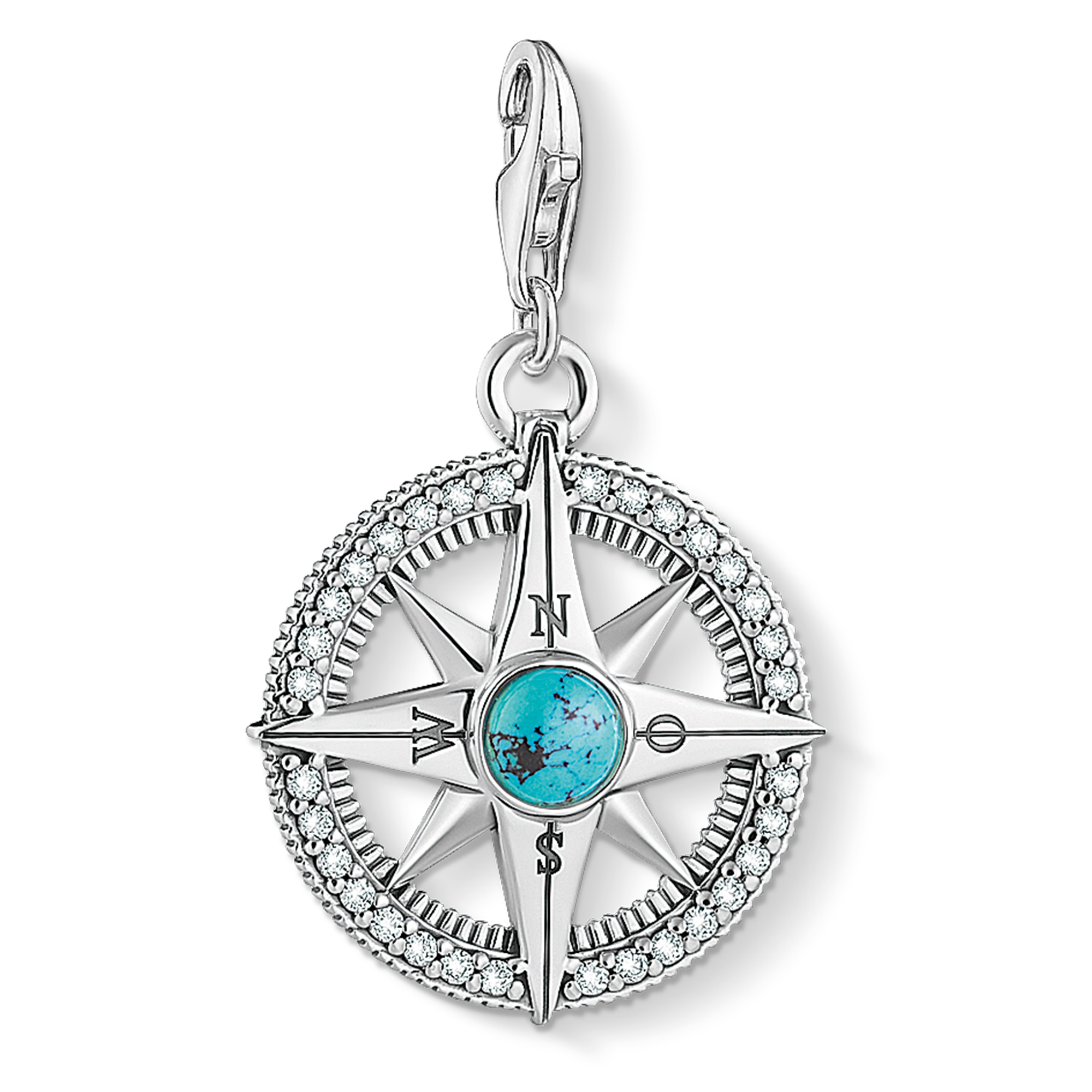 Synthetic turuqoise, compass charm - 1773-646-17 - Thomas Sabo