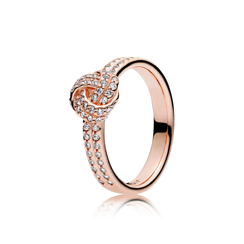 Bague destin entrelacé, pandora rose, zircons - 180997CZ-50 - Pandora