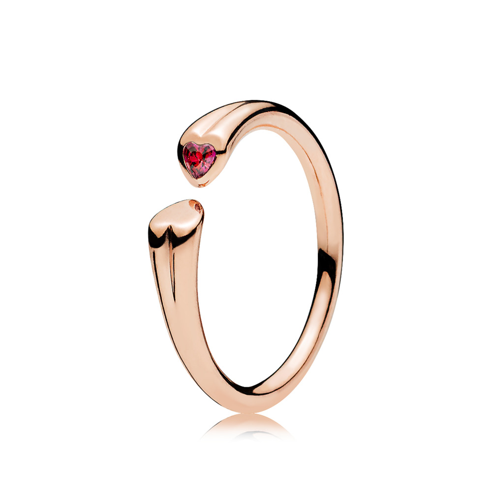 Bague deux coeurs ouverts pandora rose