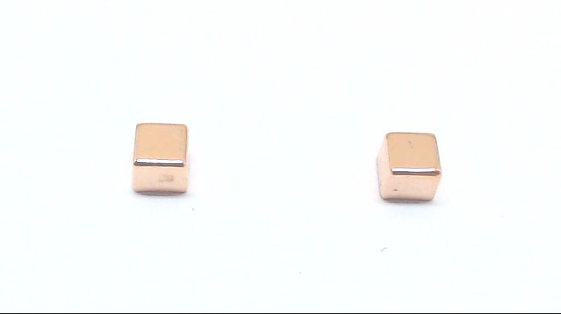 3 mm rose gold square fixed earrings - 1884-3R - Exclusivity