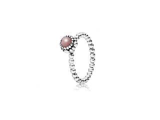 Bague octobre, opale rose - 190854POP-56 - Pandora