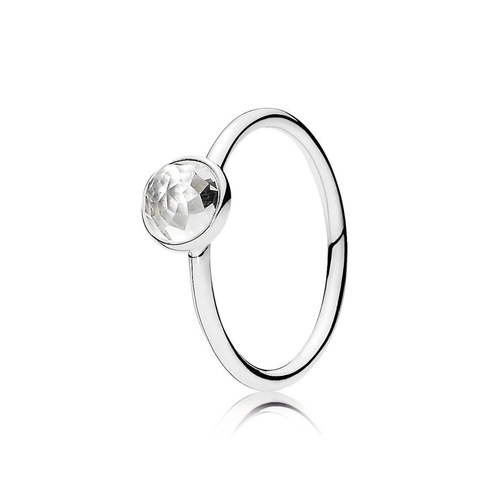 Bague gouttelette d'avril, cristal