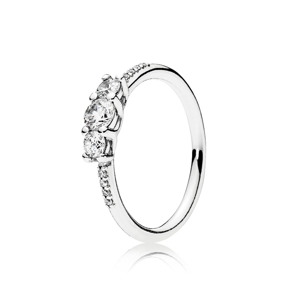 Bague étincelle de conte de fées, argent, zircons