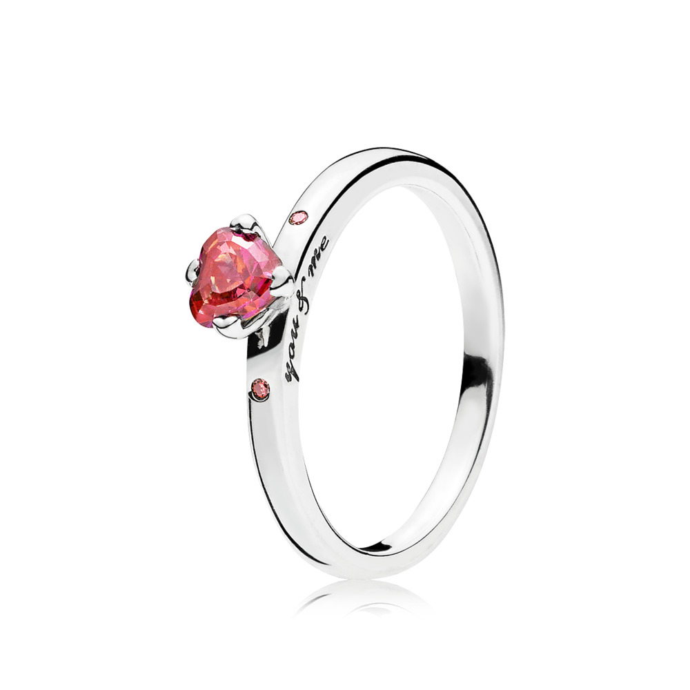 Bague coeur avec zircon fuchsia - 196574CZRMX-50 - Pandora