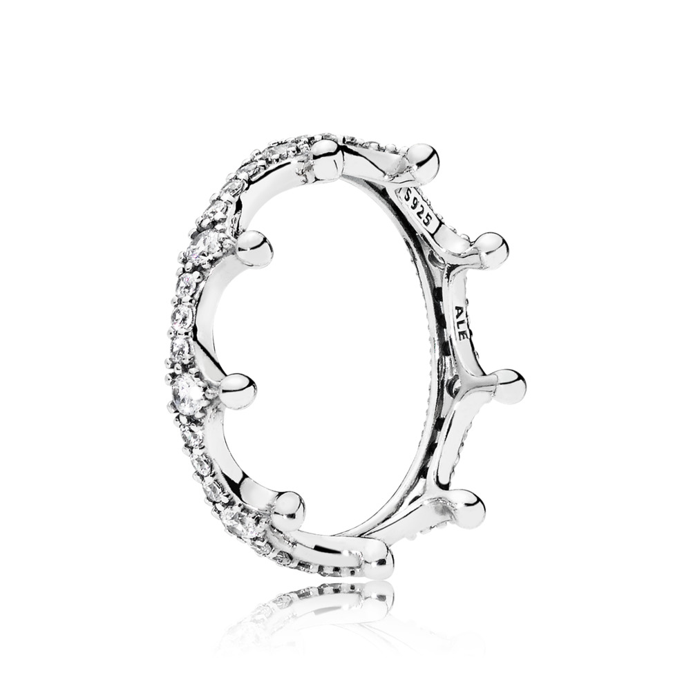 Colorless cz, enchanted crown ring - 197087CZ-50 - Pandora