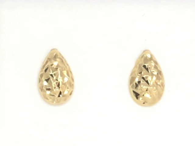 Boucles d'oreilles fixes texturées, or jaune 14 carats