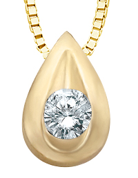 Pendentif or jaune 10 carats, diamant de 3 points - 20067 - Corona