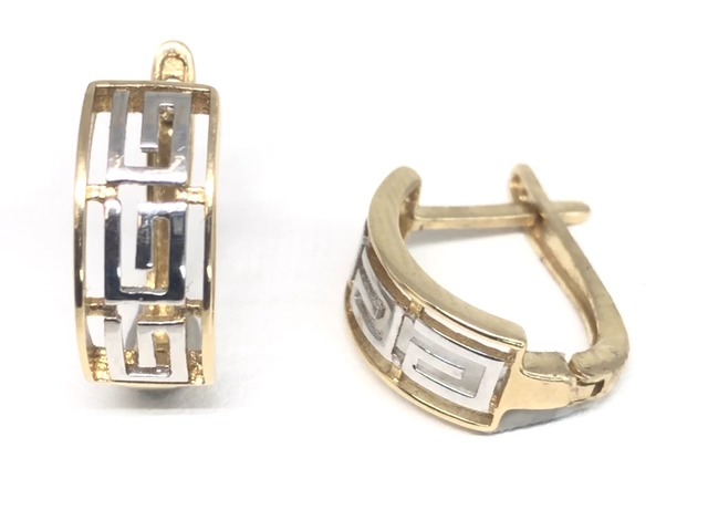 2 tone gold hoop earrings versace patterns - 2102 - Exclusivity