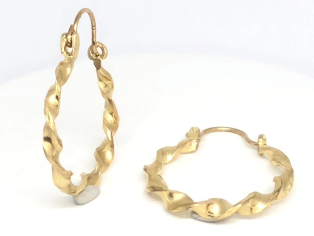 Twisted yellow gold hoop earrings - 2226 - Exclusivity