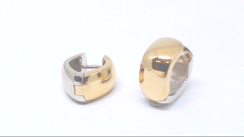  reversible 2 tone gold hoop earrings