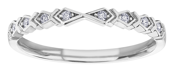 White gold ring with tot of 6 dia pts - 30023 - Corona