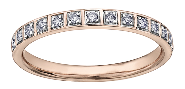 Rose gold semi-eternity with 14 dia pts tot - 30049 - Corona