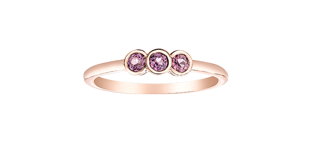 Jonc or rose avec rhodolite - 30072 - Corona