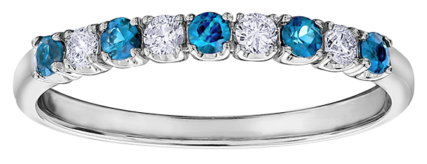 Wh gold semi-eternity with blue and white topazes - 30076 - Corona