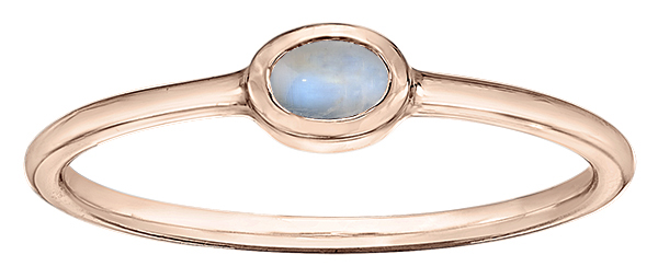 Rose gold ring with moon stone