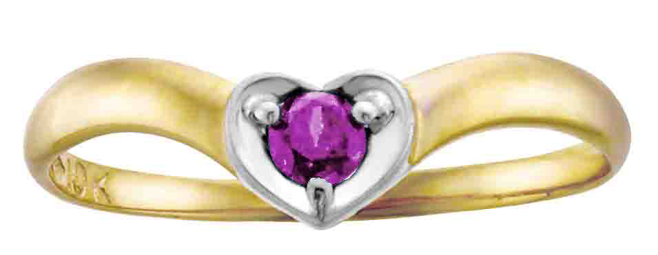 Yellow gold ring with amethyst - 30085 - Corona