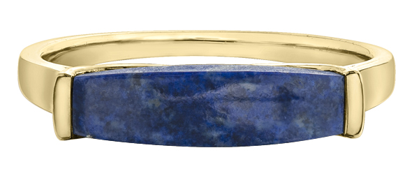 Yellow gold ring with blue lapis