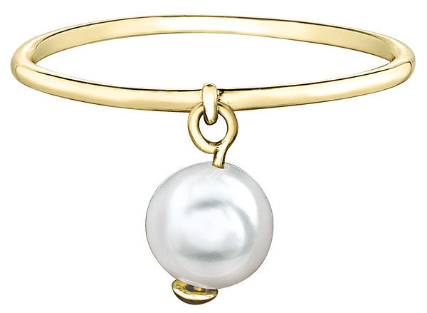 Yellow gold ring with white pearl