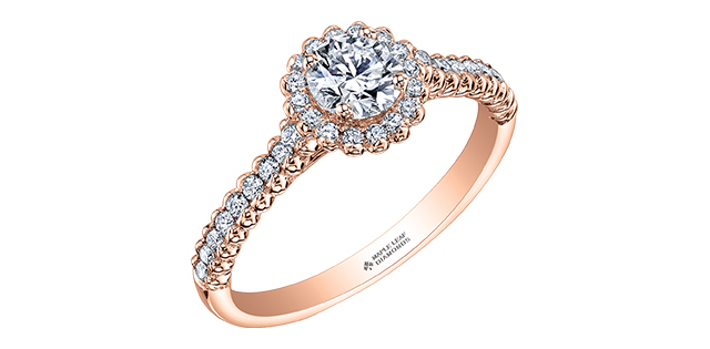 Rose gold and 56 dia pts ring with certificate - 30188RG-56 - Corona