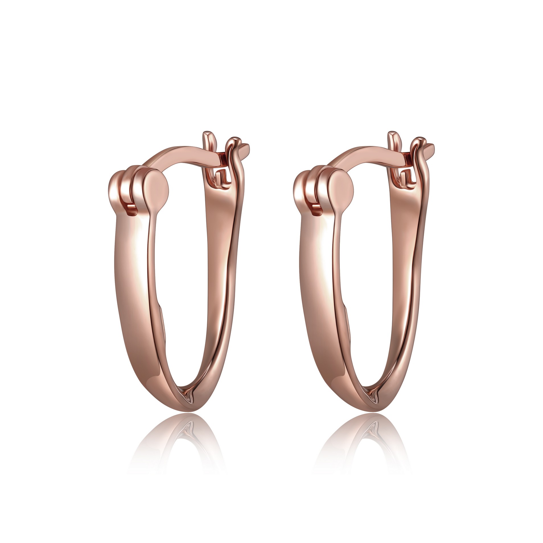 Pink silver hoop earrings for women