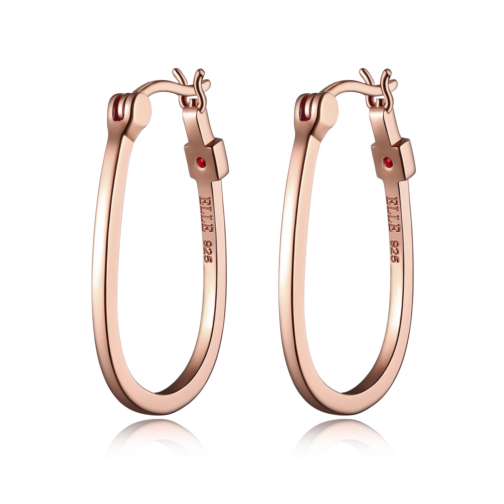 Pink silver hoop earrings for women