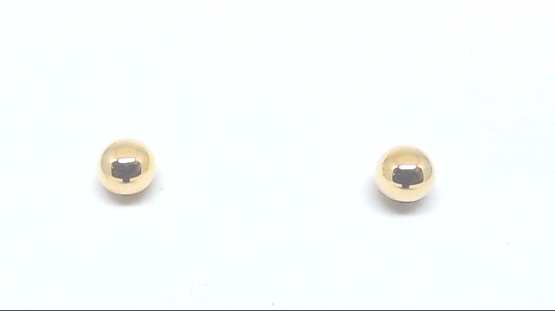 3 mm yellow gold fixed bead earrings