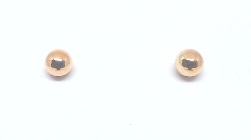 3 mm rose gold fixed bead earrings