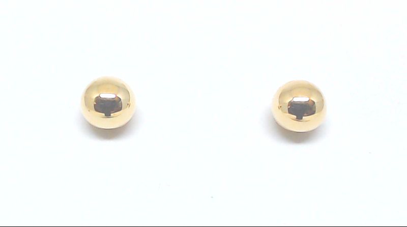 4 mm yellow gold fixed bead earrings