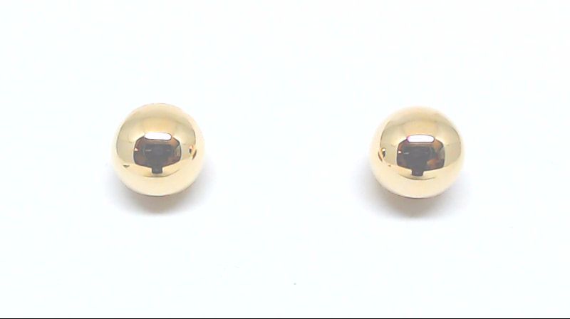 5 mm yellow gold fixed bead earrings - 3566-5J - Exclusivity