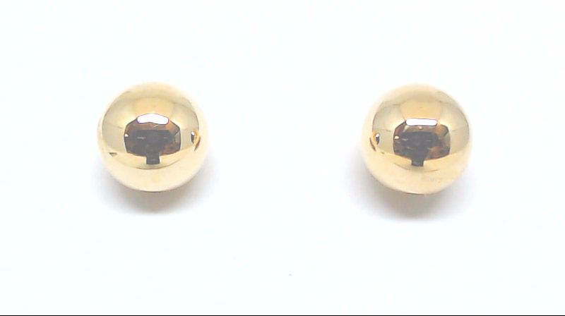 6 mm yellow gold fixed bead earrings