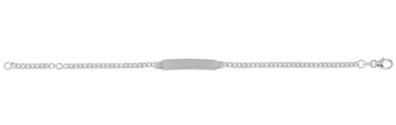 Bracelet identité en or blanc ajustable