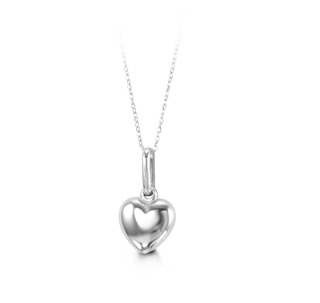 Pendentif coeur, or blanc - 4058B - Exclusivités