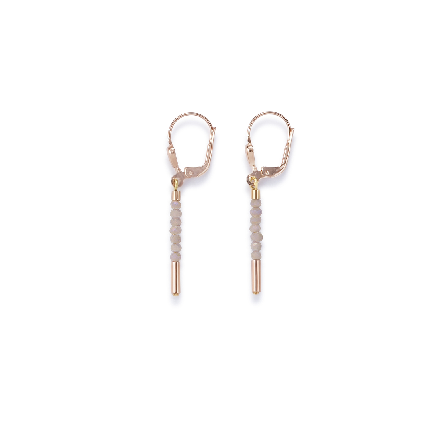 Pink steel, skin dang earrings - 4960-20-1022 - Coeur De Lion