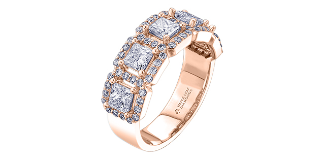 Rose gold ring with a total of 200 diamond points, certified - 50J57RG-200-18 - Corona