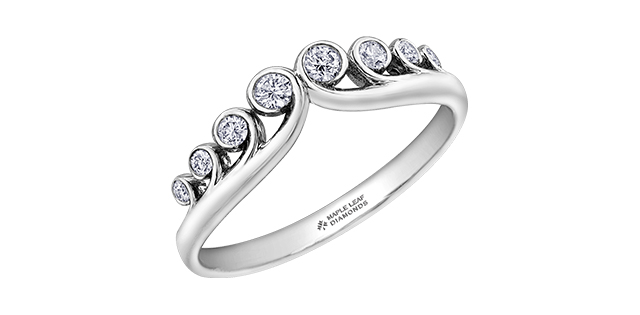 White gold ring, 18 can dia pts, certificate - 50L02WG-18 - Corona