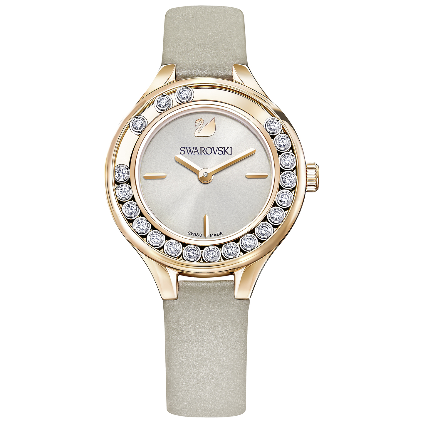 Montre femme cuir gris acier rosé crista