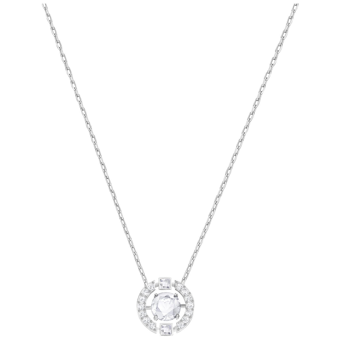 Collier métal rhodié, cristaux blancs - 5286137 - Swarovski