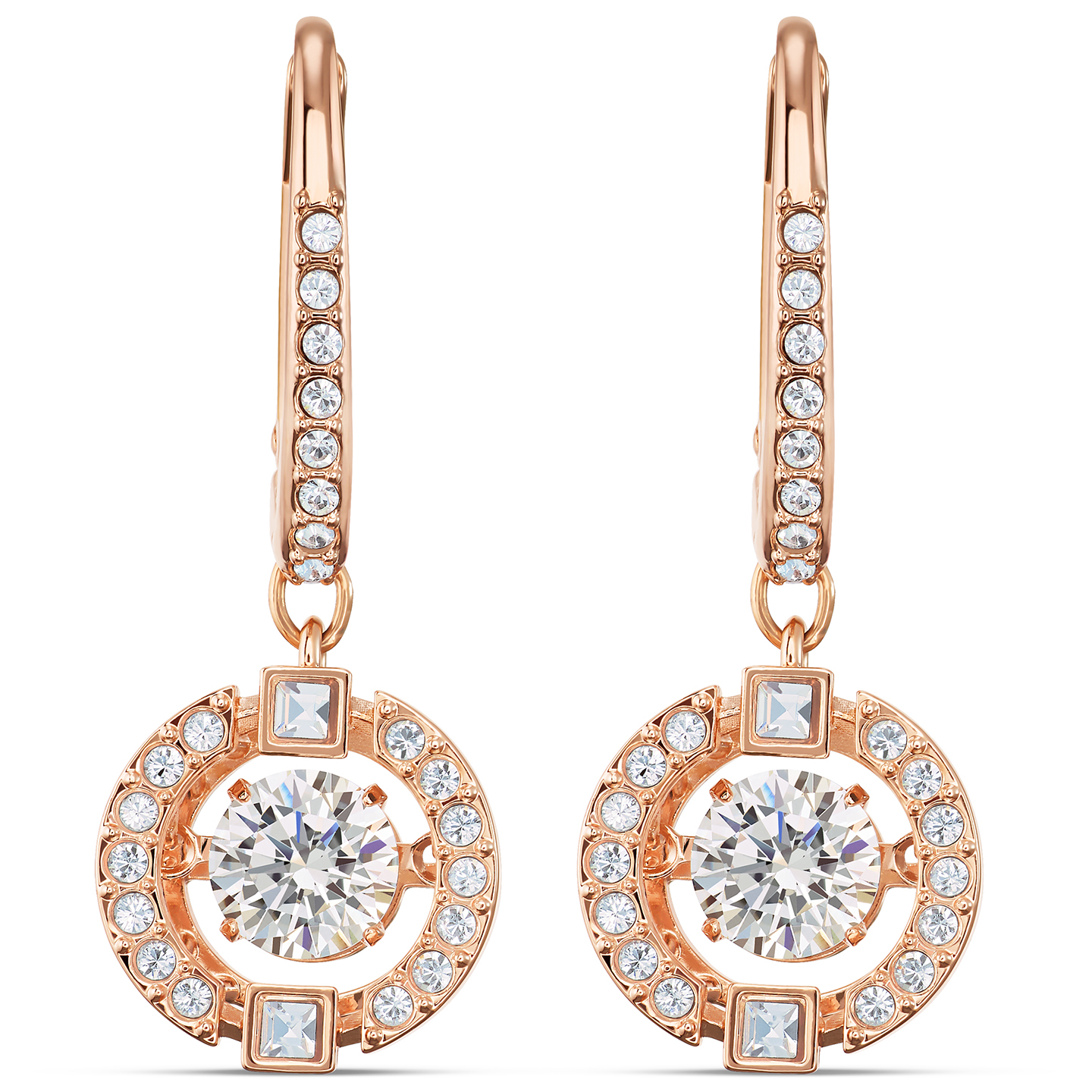 Anneaux métal rosé et cristaux blanc - 5504753 - Swarovski