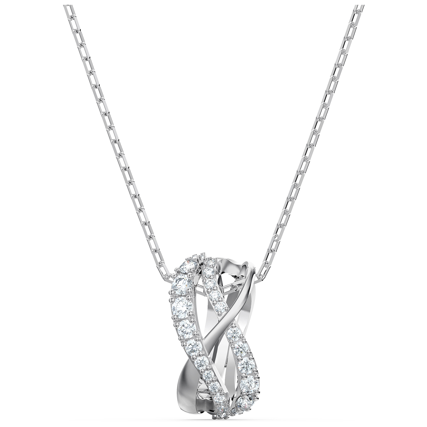 Metal and white crystal necklace - 5563906 - Swarovski