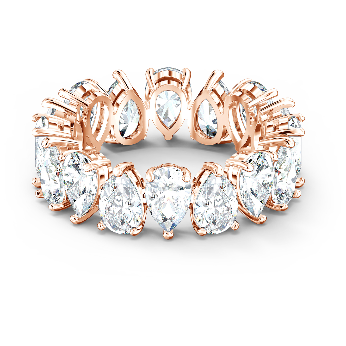 Rose gold metal white crystal ring - 5586164 - Swarovski