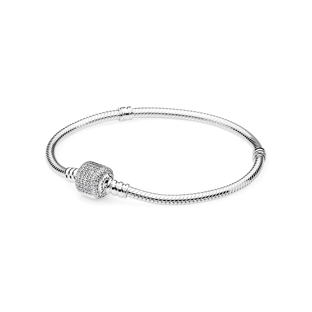 Bracelet fermoir scintillant, argent, zircons - 590723CZ-16 - Pandora