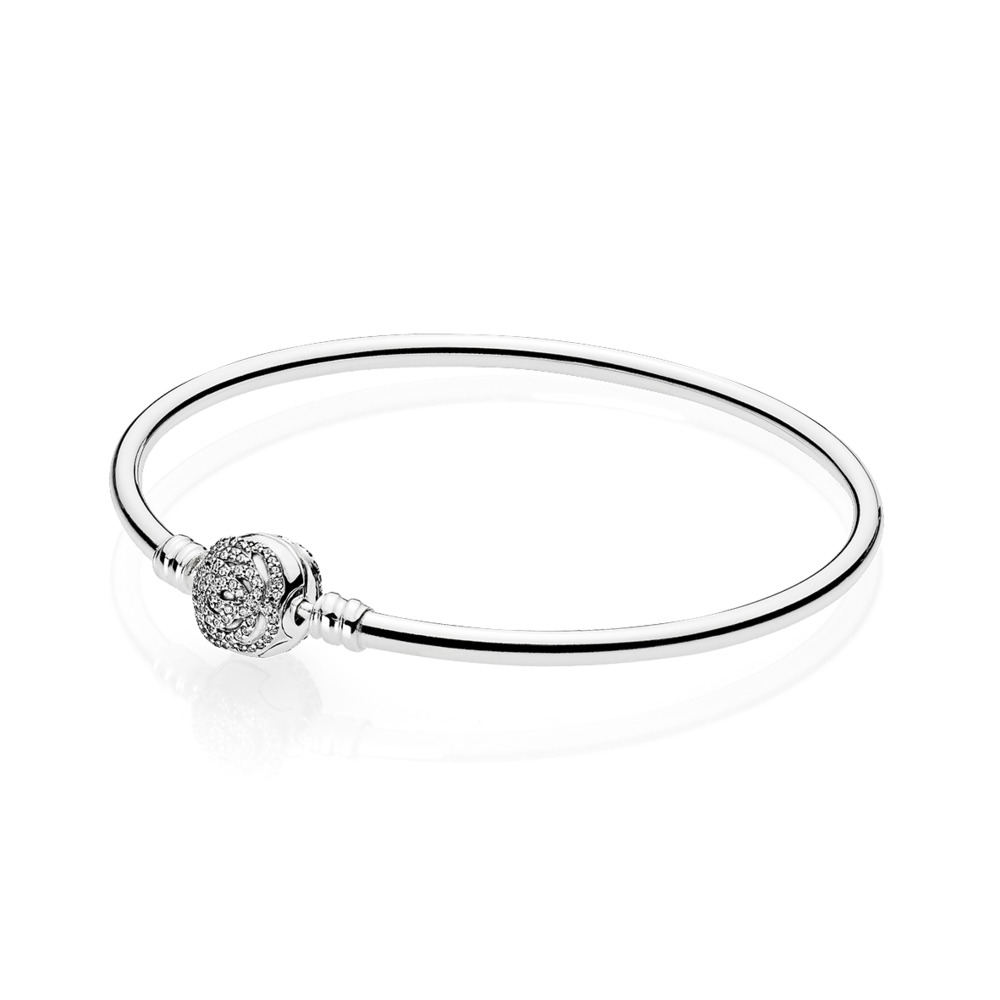 Bracelet rigide Disney la Belle et la bête, argent, zircons - 590748CZ-6.7 - Pandora