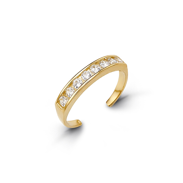 Bague d'orteil or jaune, zircons - 7001 - Exclusivités